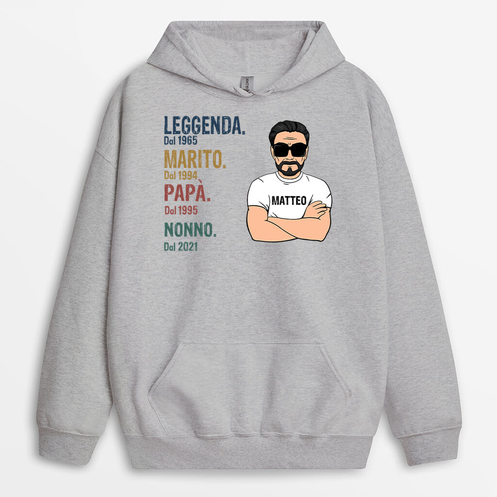 0004HOT1 Presenti Caratteristici FelpaConCappuccio Leggenda Papa Nonno