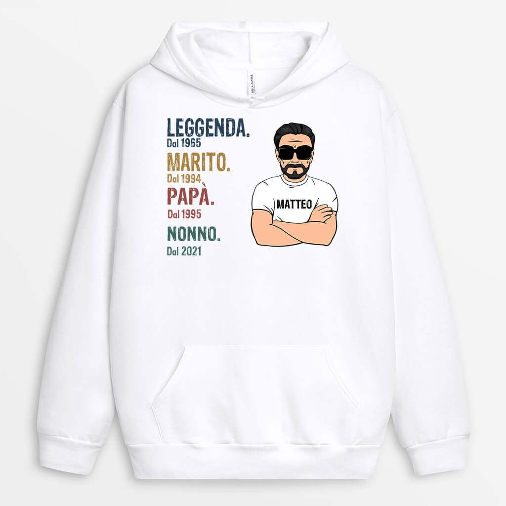 0004HOT2 Presenti Caratteristici FelpaConCappuccio Leggenda Papa Nonno