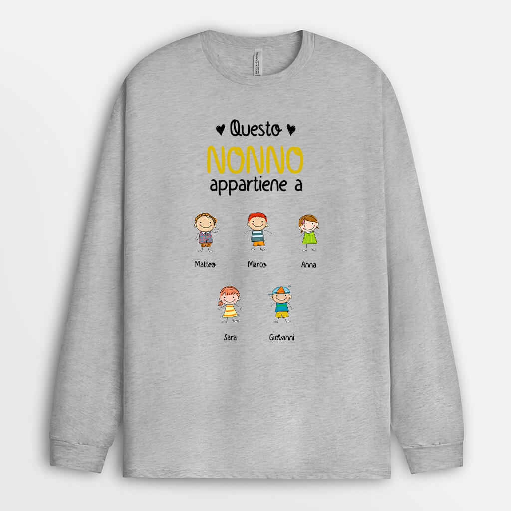 0014NOT2 Presenti Caratteristici T shirtManicheLunghe Bambini Papa Nonno