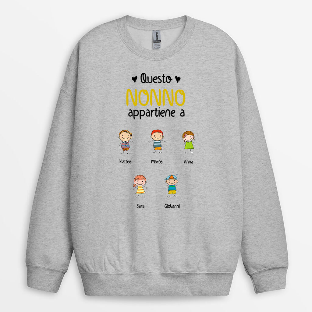 0014WOT2 Presenti Caratteristici Felpa Bambini Papa Nonno