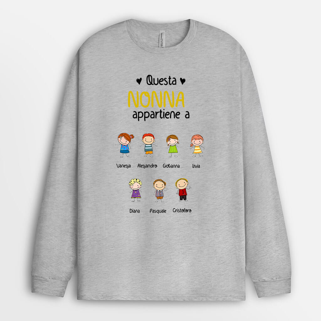 0027NOT2 Regali Personalizzati T shirtManicheLunghe Nipoti Mamma Nonna