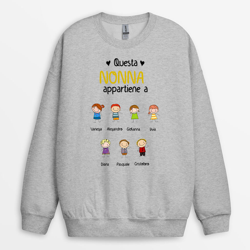 0027WOT2 Regali Personalizzati Felpa Nipoti Mamma Nonna