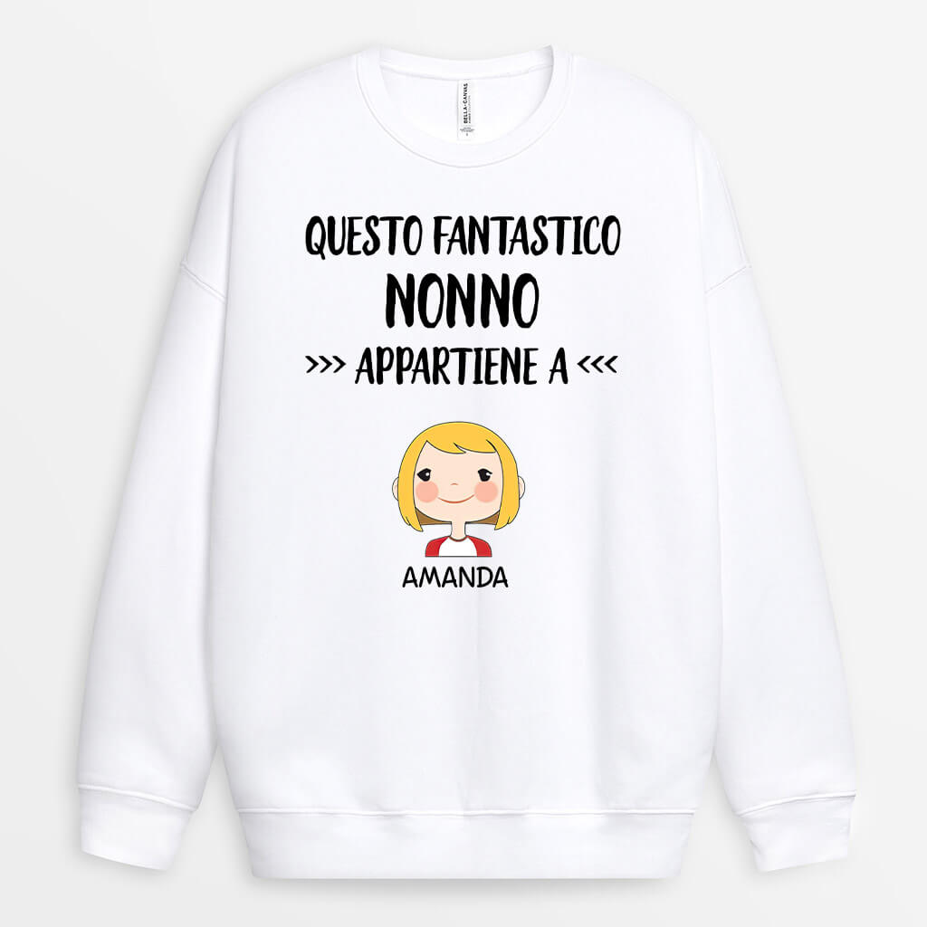 0141WOT2 Regali Personalizzati Felpa Nipoti Papa Nonno