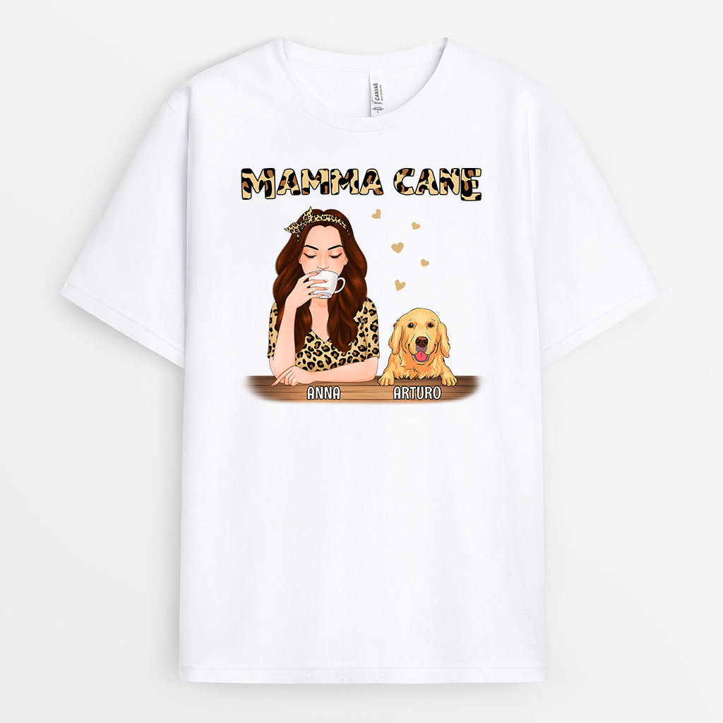 0866AOT1 Regali personalizzati magliette mamme cane amanti dei cani