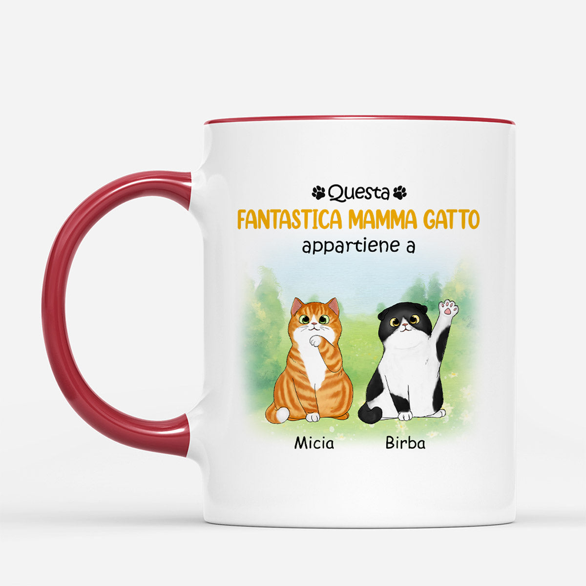 0902AOT2 Regali personalizzati tazza mamma gatto amanti dei gatti