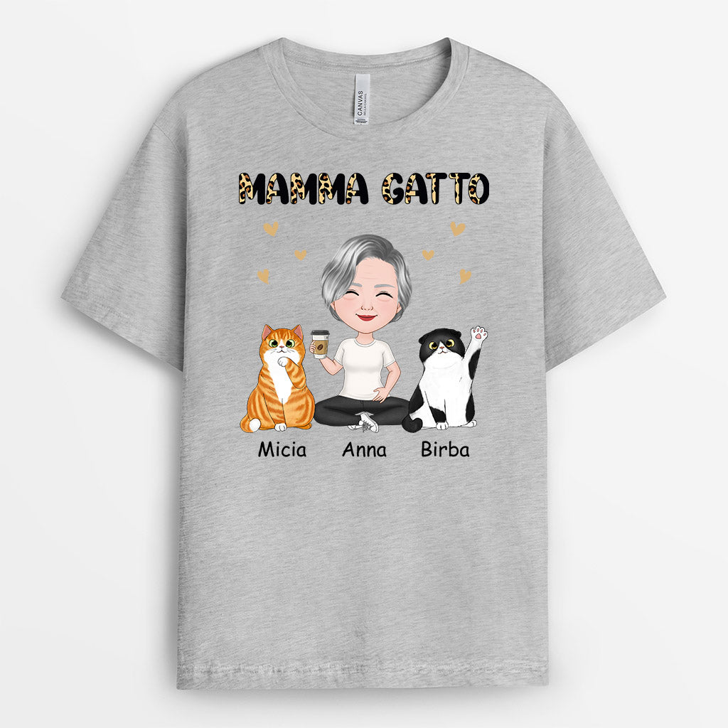 0915AOT1 Regali personalizzati maglietta gatto amanti dei gatti