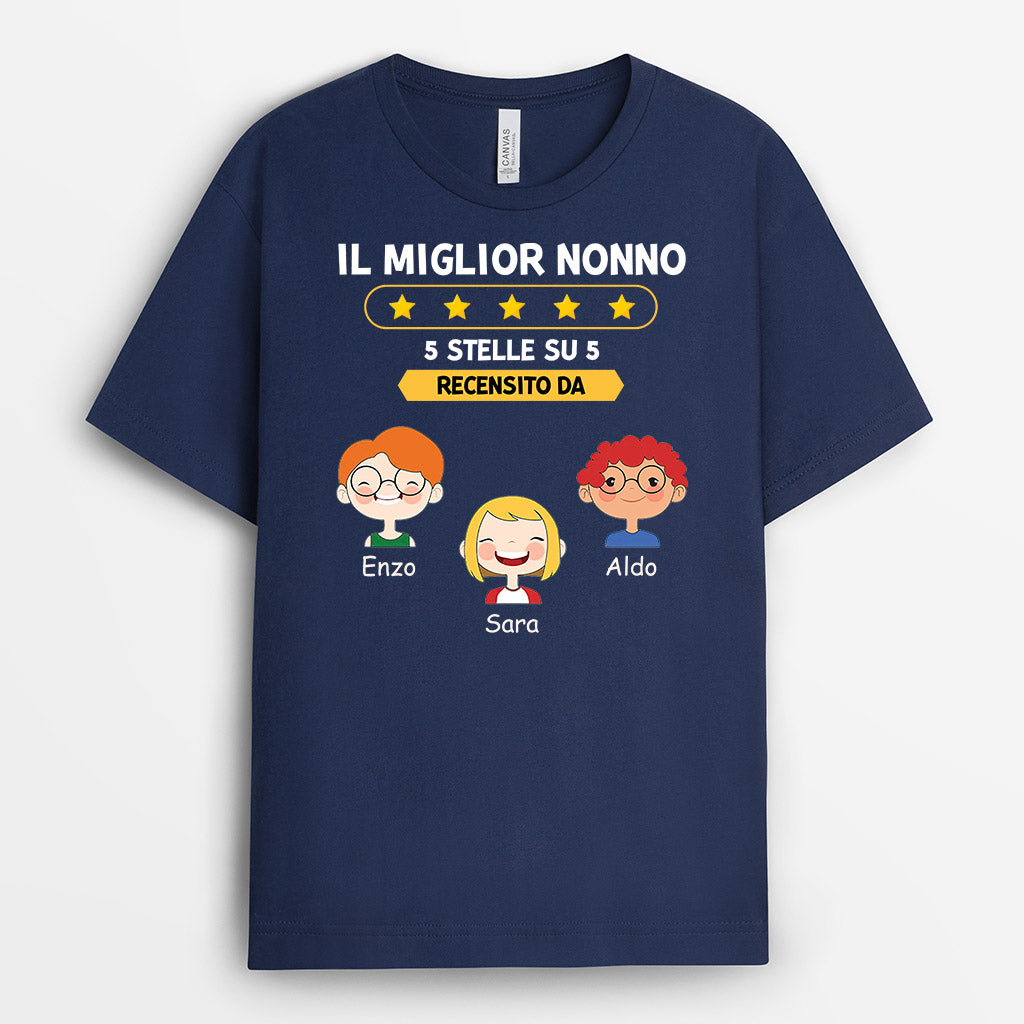 0924AOT2 Regali personalizzati maglietta miglior papa nonno