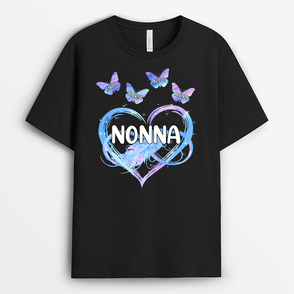0929AOT1 Regali personalizzati magliette farfalle mamma nonna
