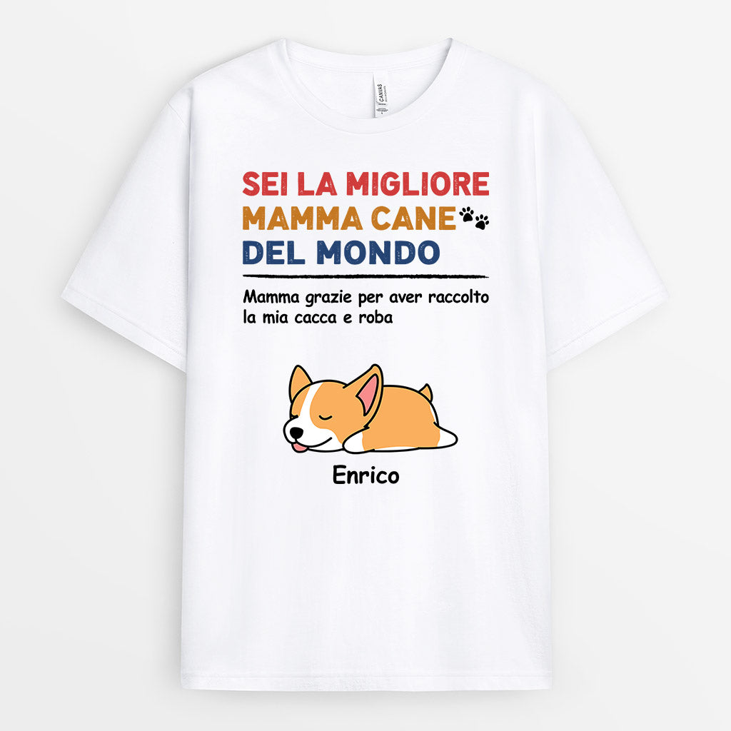 0935AOT2 Regali personalizzati maglietta mamma cane amanti dei cani