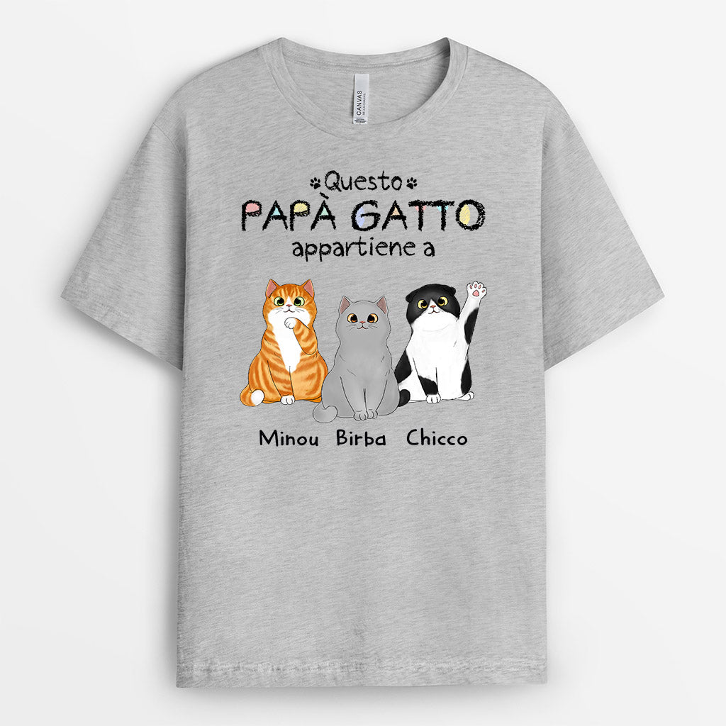 0938AOT1 Regali personalizzati magliette mamma gatto amanti dei gatti