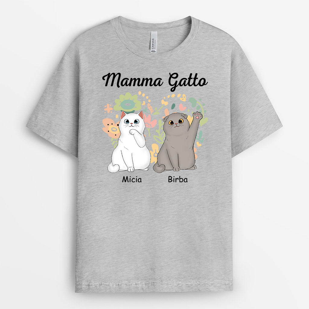 0953AOT2 Regali personalizzati maglietta gatto amanti dei gatti