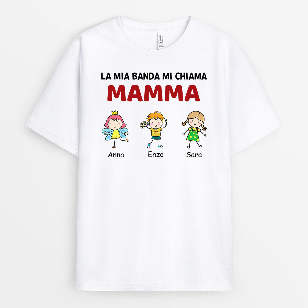 0956AOT1 Regali personalizzati maglietta banda mamma nonna