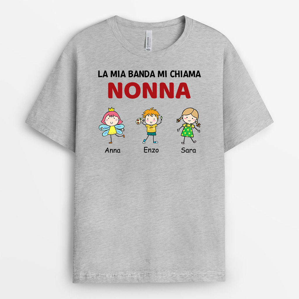 0956AOT2 Regali personalizzati maglietta banda mamma nonna