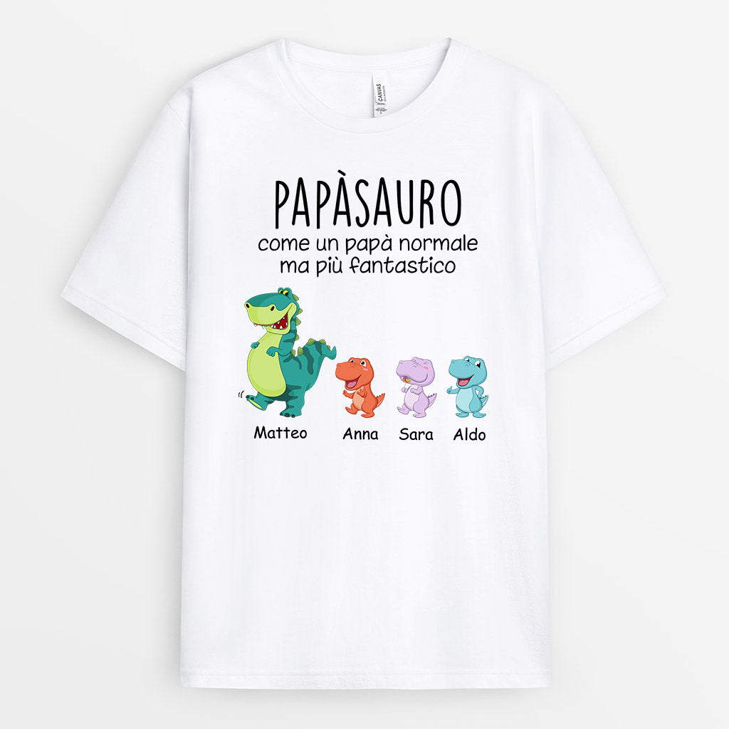 0967AOT1 Regali personalizzati magliette dinosauri papa nonno