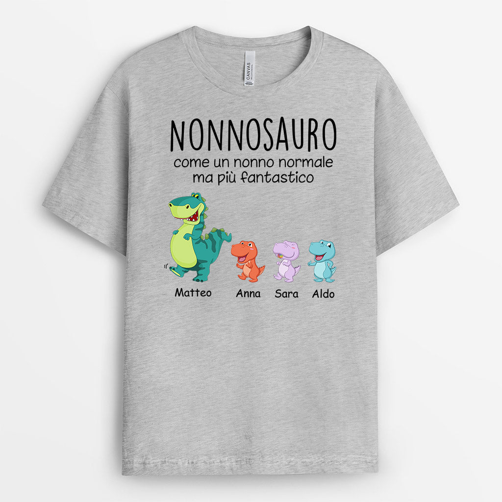 0967AOT2 Regali personalizzati magliette dinosauri papa nonno