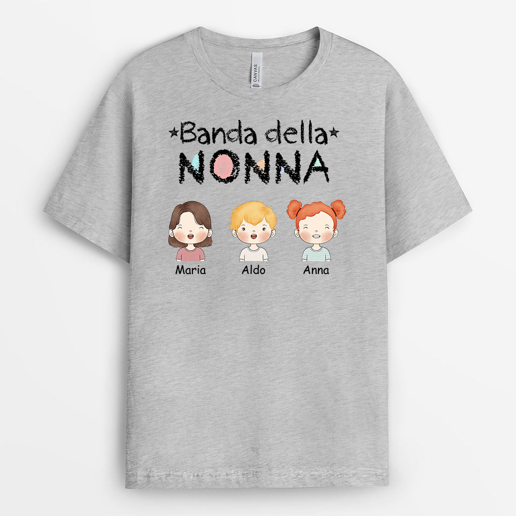 0989AOT2 Regali personalizzati magliette bambini chibi mamma nonna