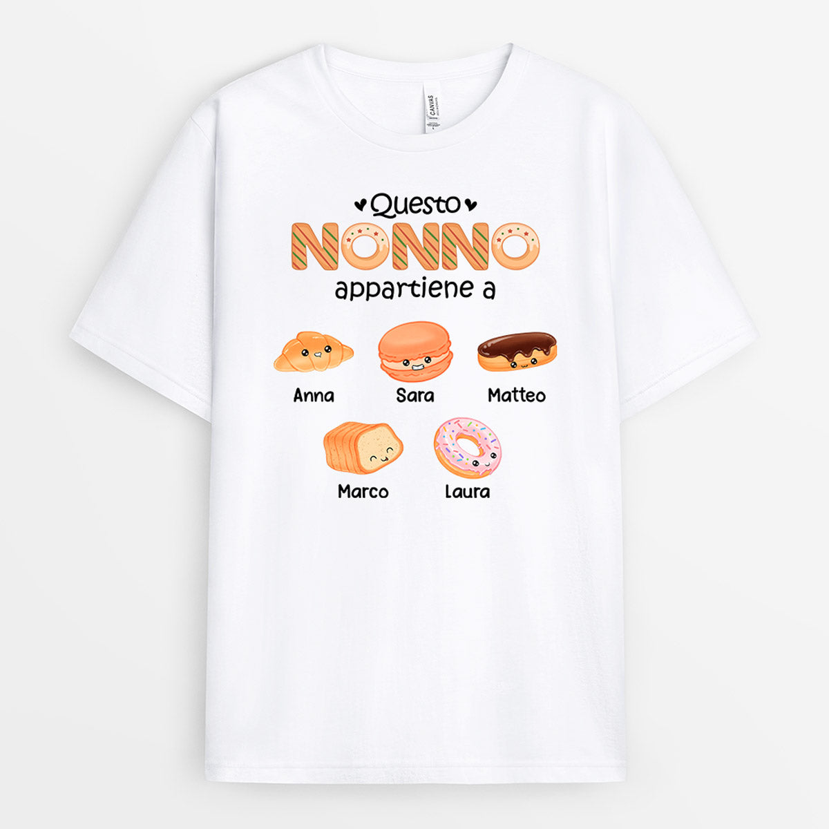 0992AOT2 Regali personalizzati magliette bambini chibi papa nonno