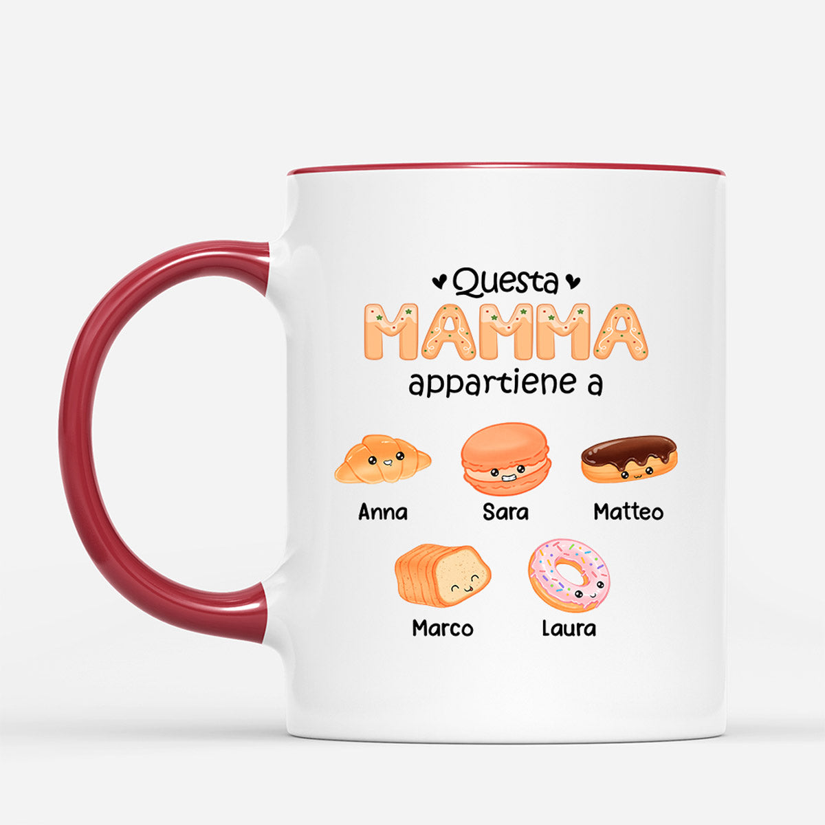 0992MOT2 Regali personalizzati magliette bambini chibi mamma nonna