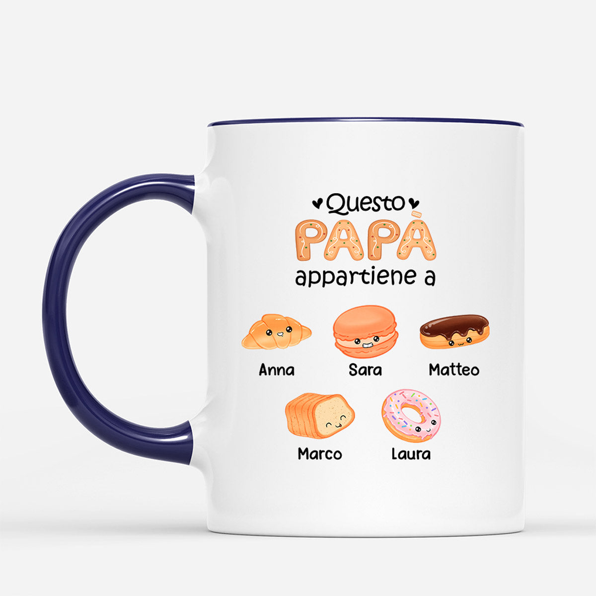 0992MOT2 Regali personalizzati magliette bambini chibi papa nonno