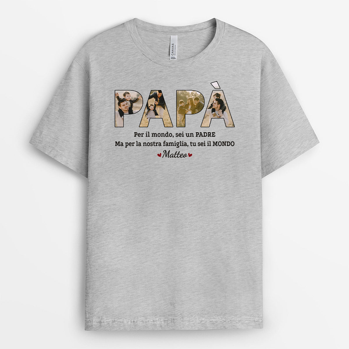 1016AOT1 Regali personalizzati magliette mondo famiglia papa