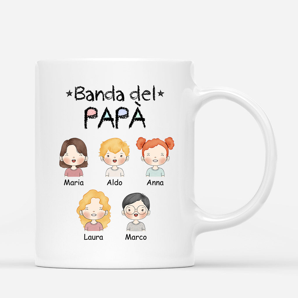 1017MOT1 Regali personalizzati Tazza la banda di papa nonno figli nipoti papa nonno