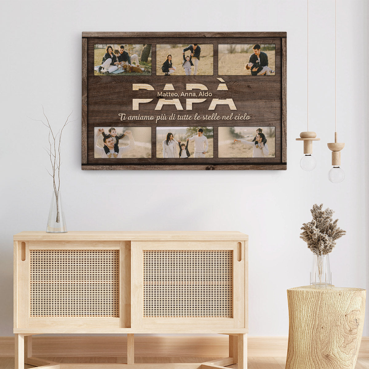 1020COT3 Regali personalizzati tela bambini papa