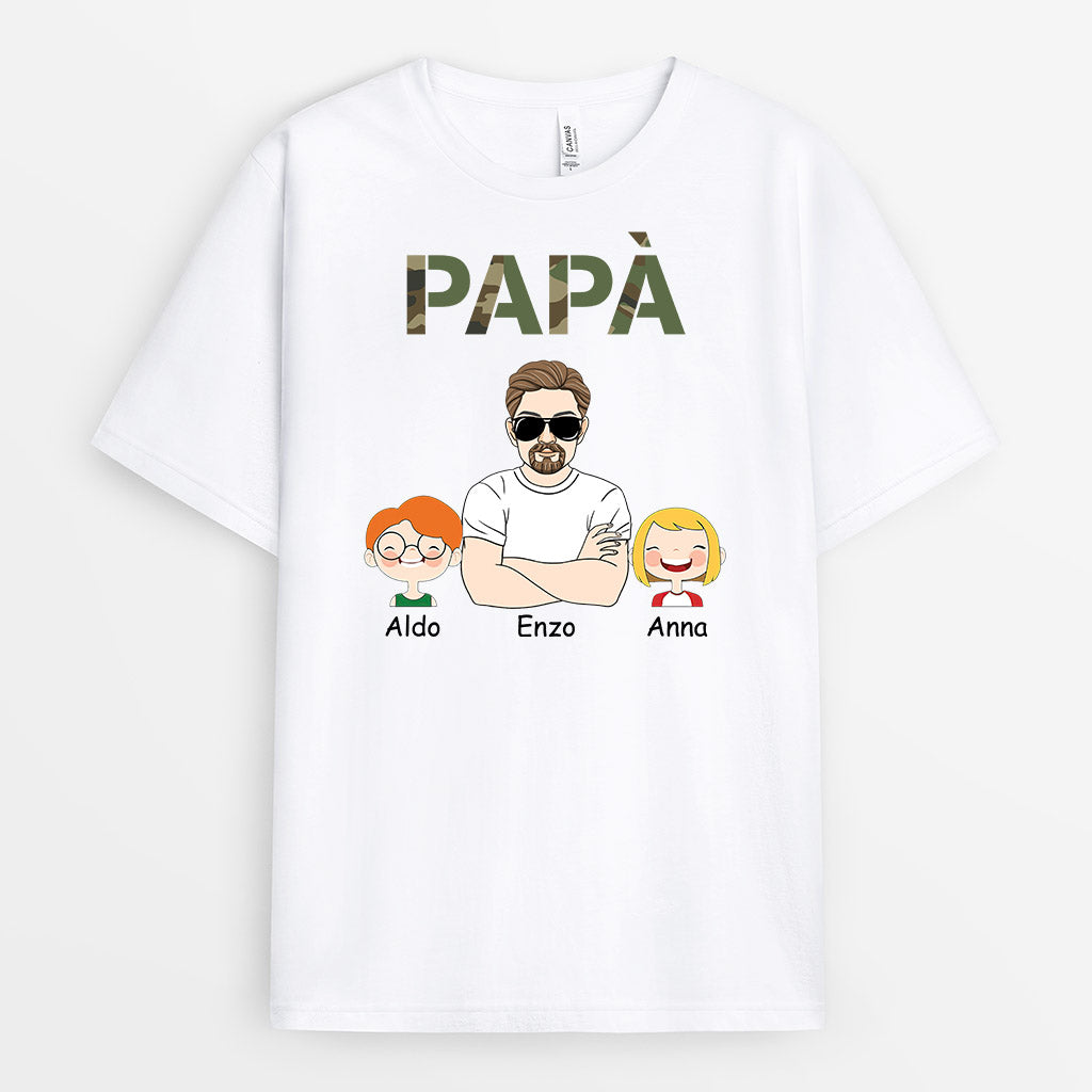1026AOT1 Regali personalizzati maglietta bambini papa