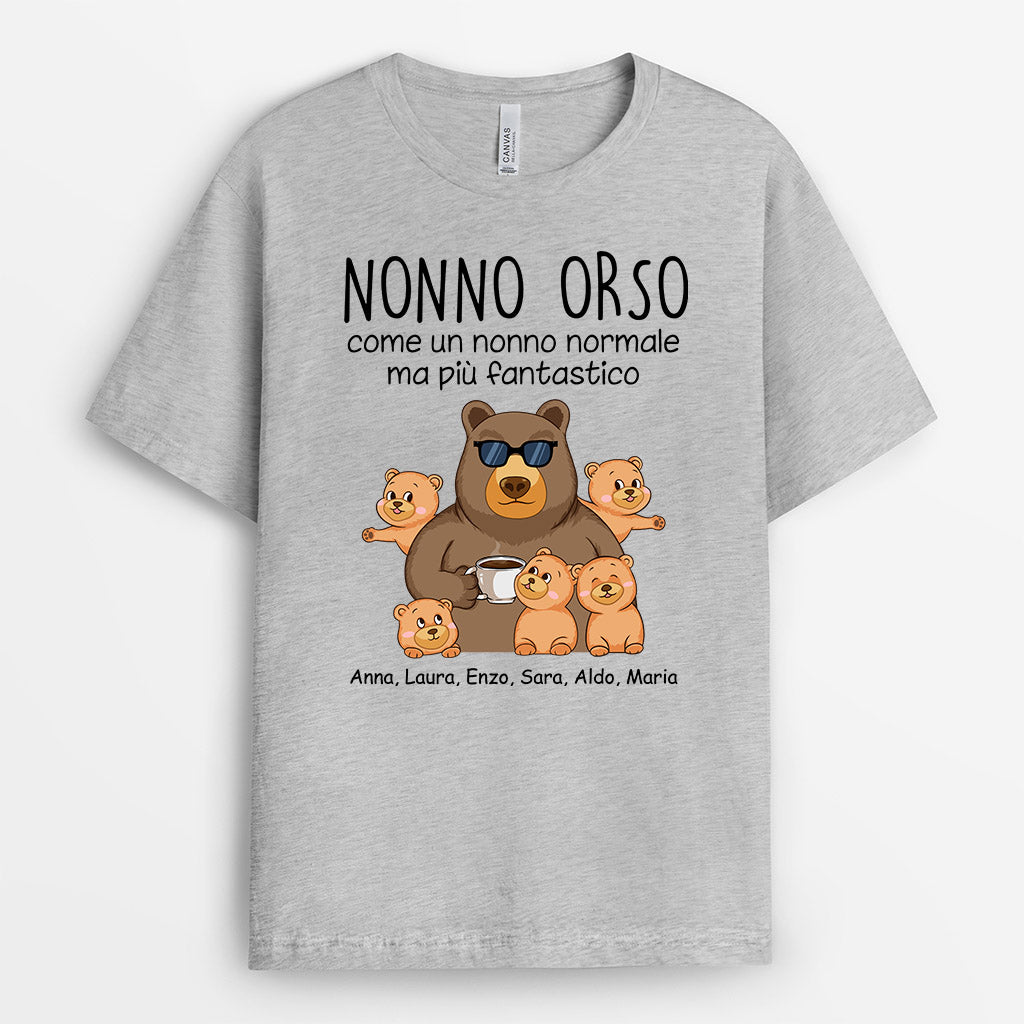 1029AOT2 Regali personalizzati magliette mondo orso papa nonno