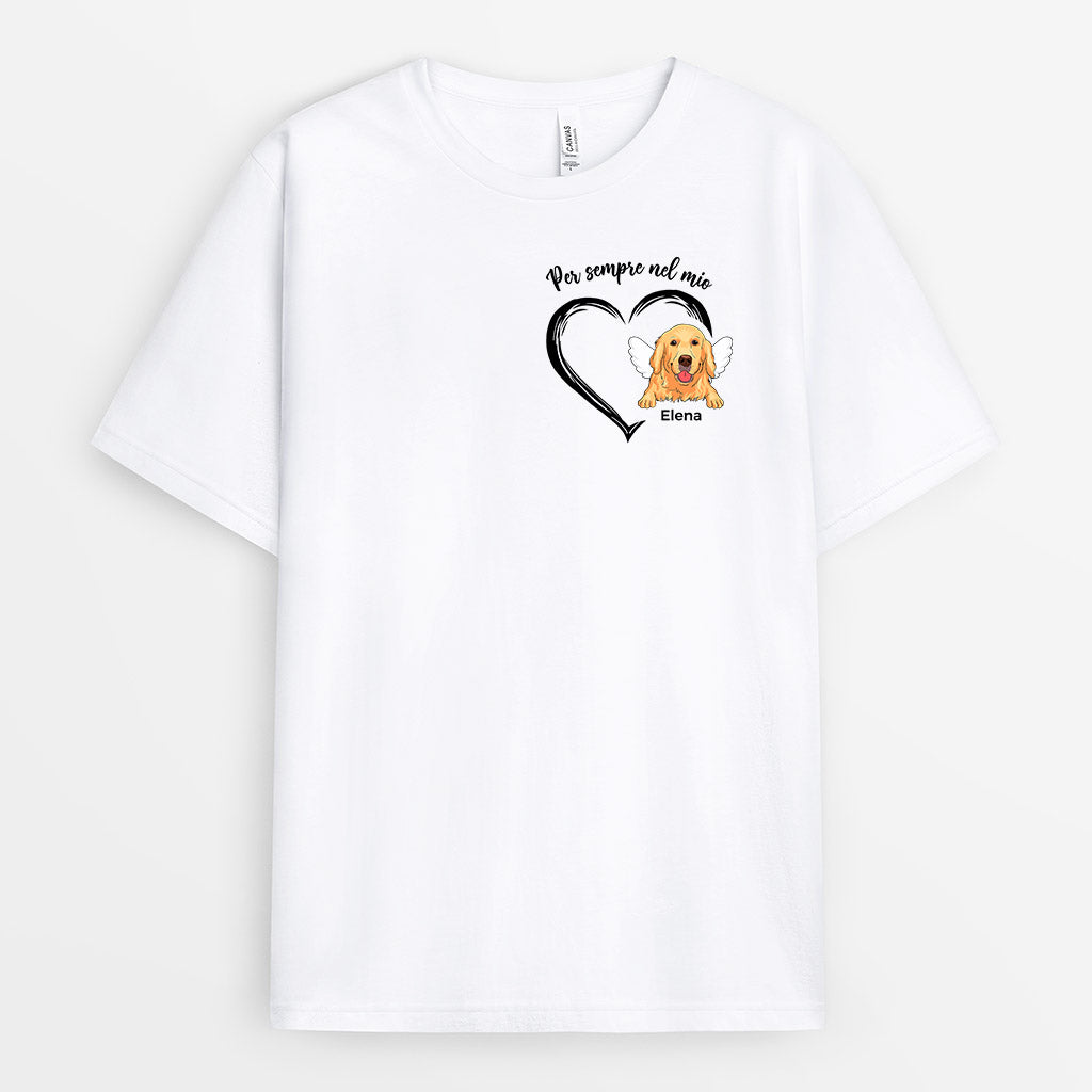1034AOT2 Regali personalizzati maglietta cane cuore amanti dei cani