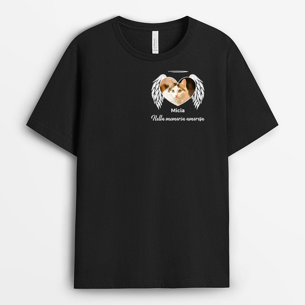1035AOT1 Regali personalizzati maglietta gatto memoria amanti dei gatti