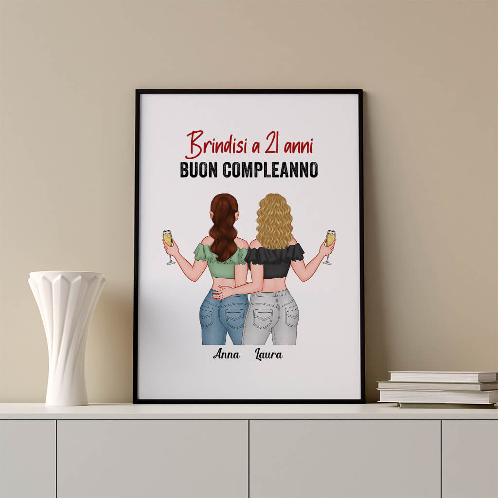 1070SOT3 Regali personalizzati poster buon compleanno ragazze