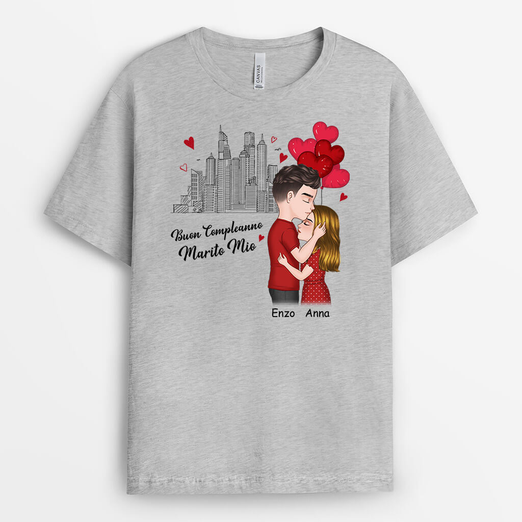 1075AOT2 Regali personalizzati maglietta buon compleanno marito