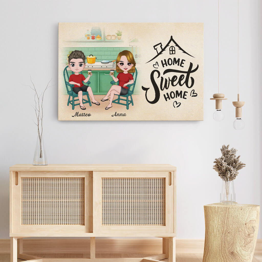 1077COT3 Regali personalizzati tela casa coppia