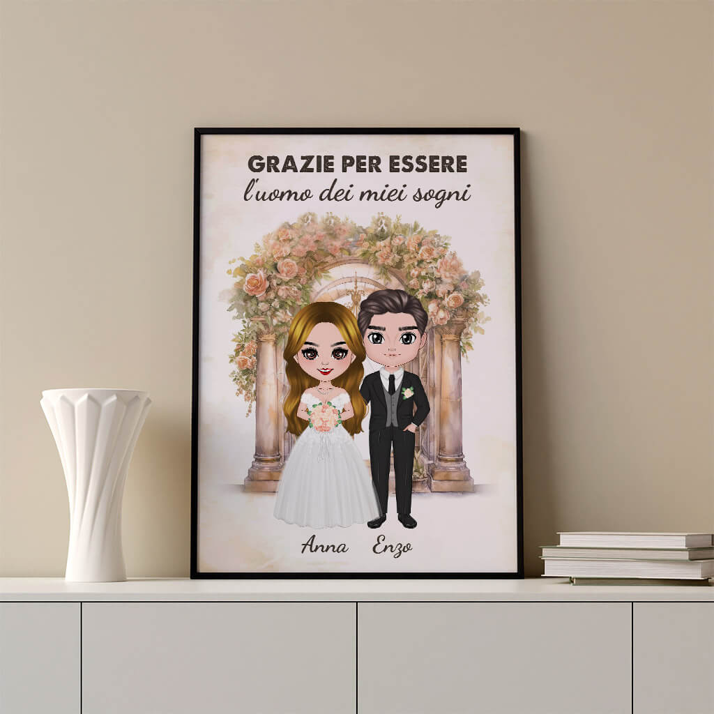 1089SOT3 Regali personalizzati poster sposa sposo sposi