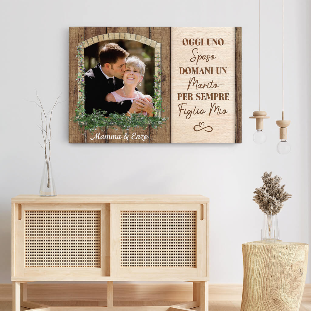 1090COT3 Regali personalizzati tela sposo marito figlio sposo