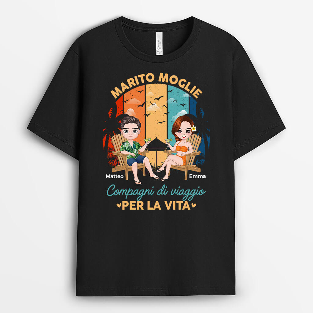 1092AOT1 Regali personalizzati magliette marito moglie compagni coppie