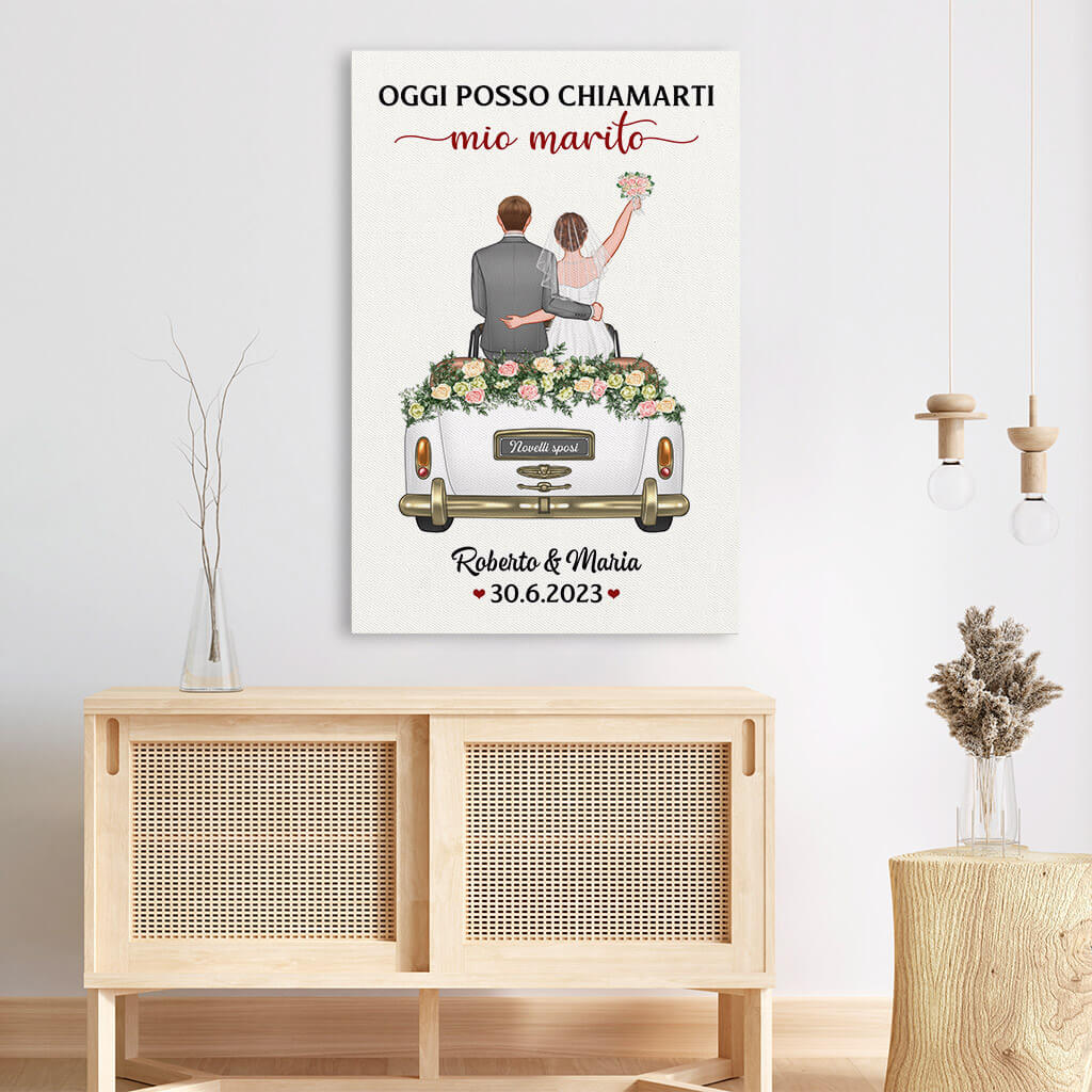 1104COT3 Regali personalizzati tela sposo sposa marito coppie