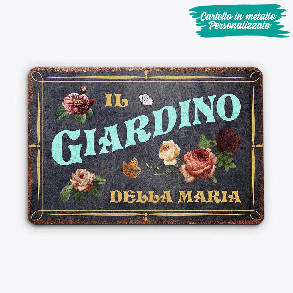 0767Eot2 Regali personalizzati cartello in metallo giardino mamma nonna_d6a5de40 c2b5 4954 afe3 be3c17fb0e60