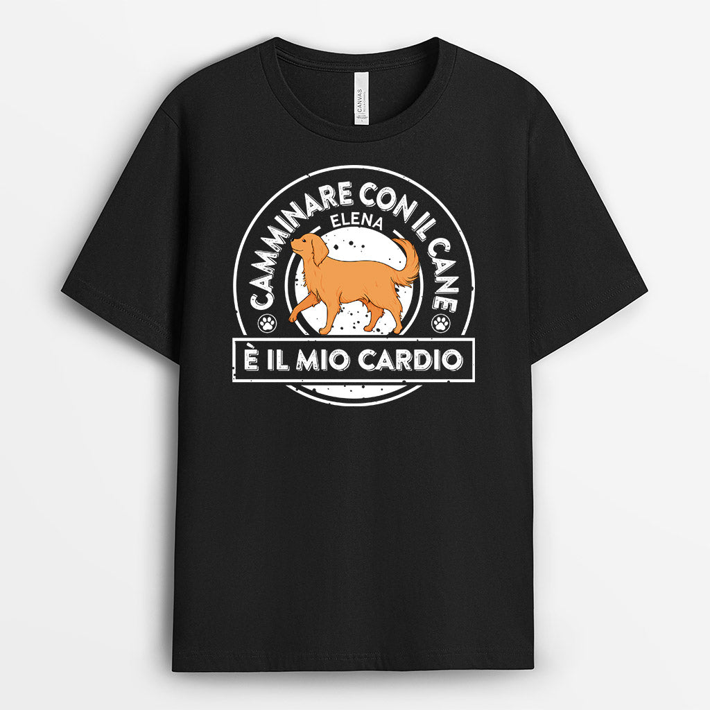 0851AOT1 Regali personalizzati magliette camminare cane amanti dei cani