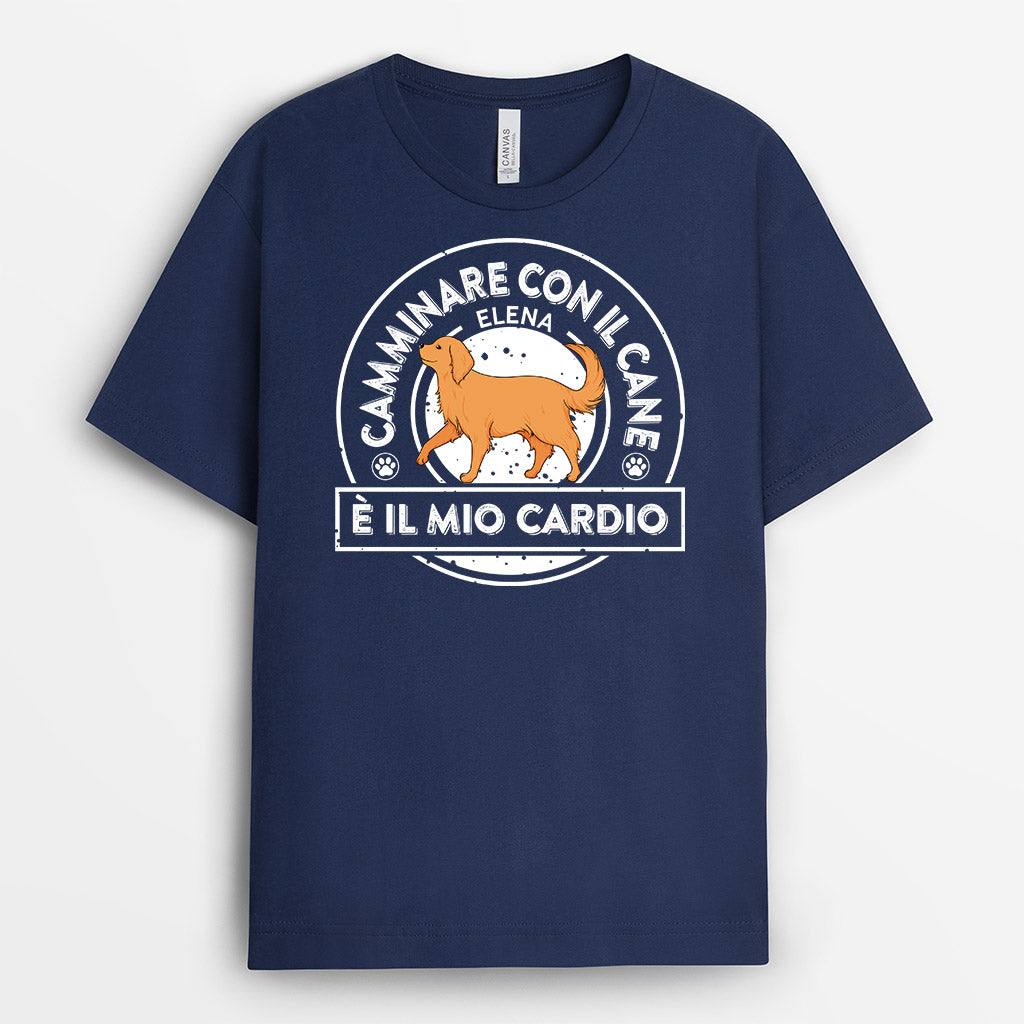 0851AOT2 Regali personalizzati magliette camminare cane amanti dei cani