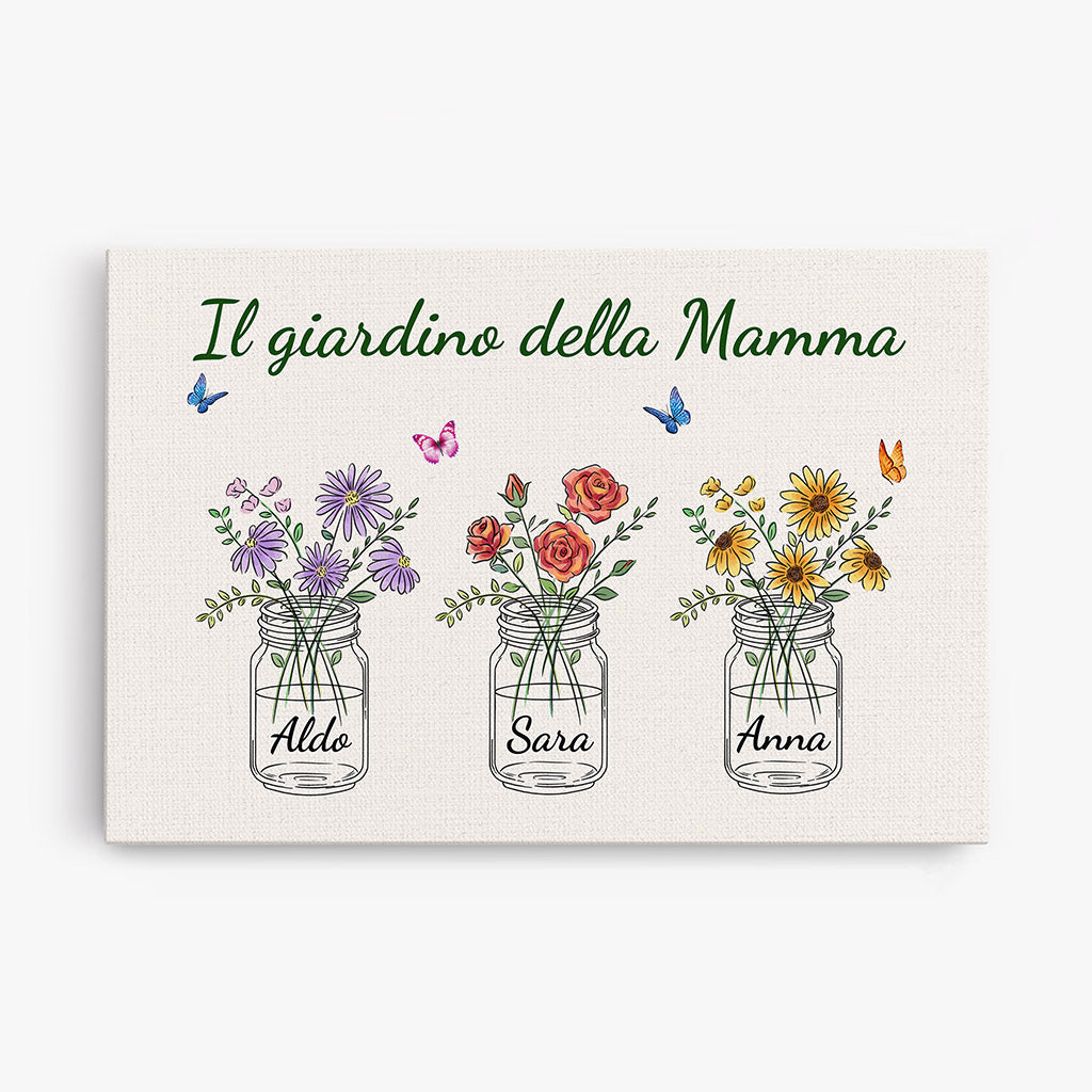 0869COT1 Regali personalizzati tela giardino mamma nonna
