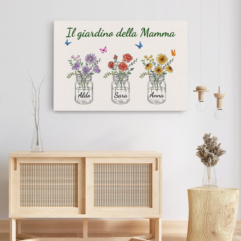 0869COT3 Regali personalizzati tela giardino mamma nonna