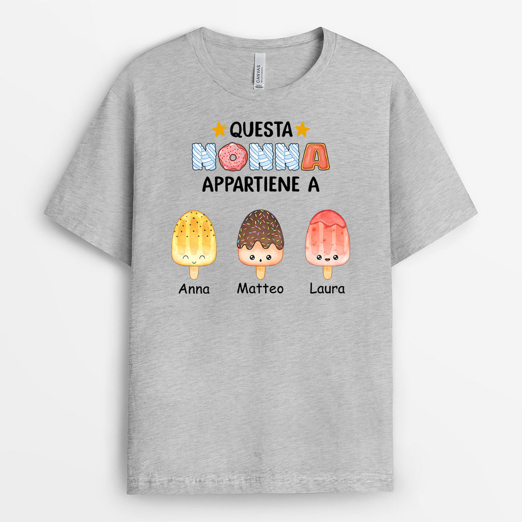 0876AOT2 Regali personalizzati magliette figli nipoti mamma nonna