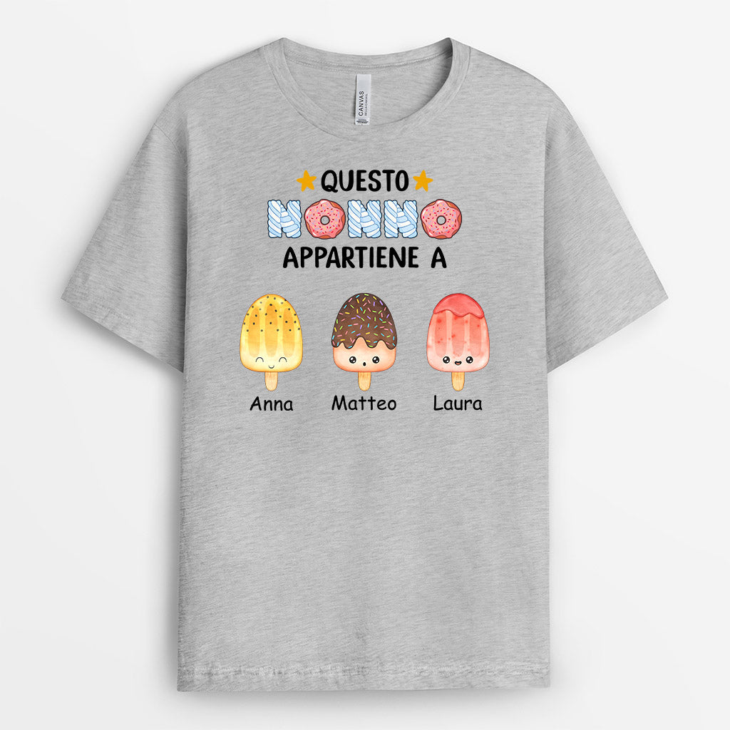 0876AOT2 Regali personalizzati magliette figli nipoti papa nonno