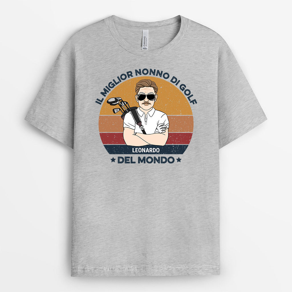 0895AOT2 Regali personalizzati magliette golf papa nono