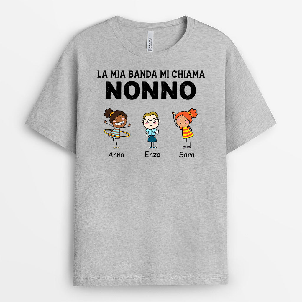 0906AOT2 Regali personalizzati maglietta banda papa nonno