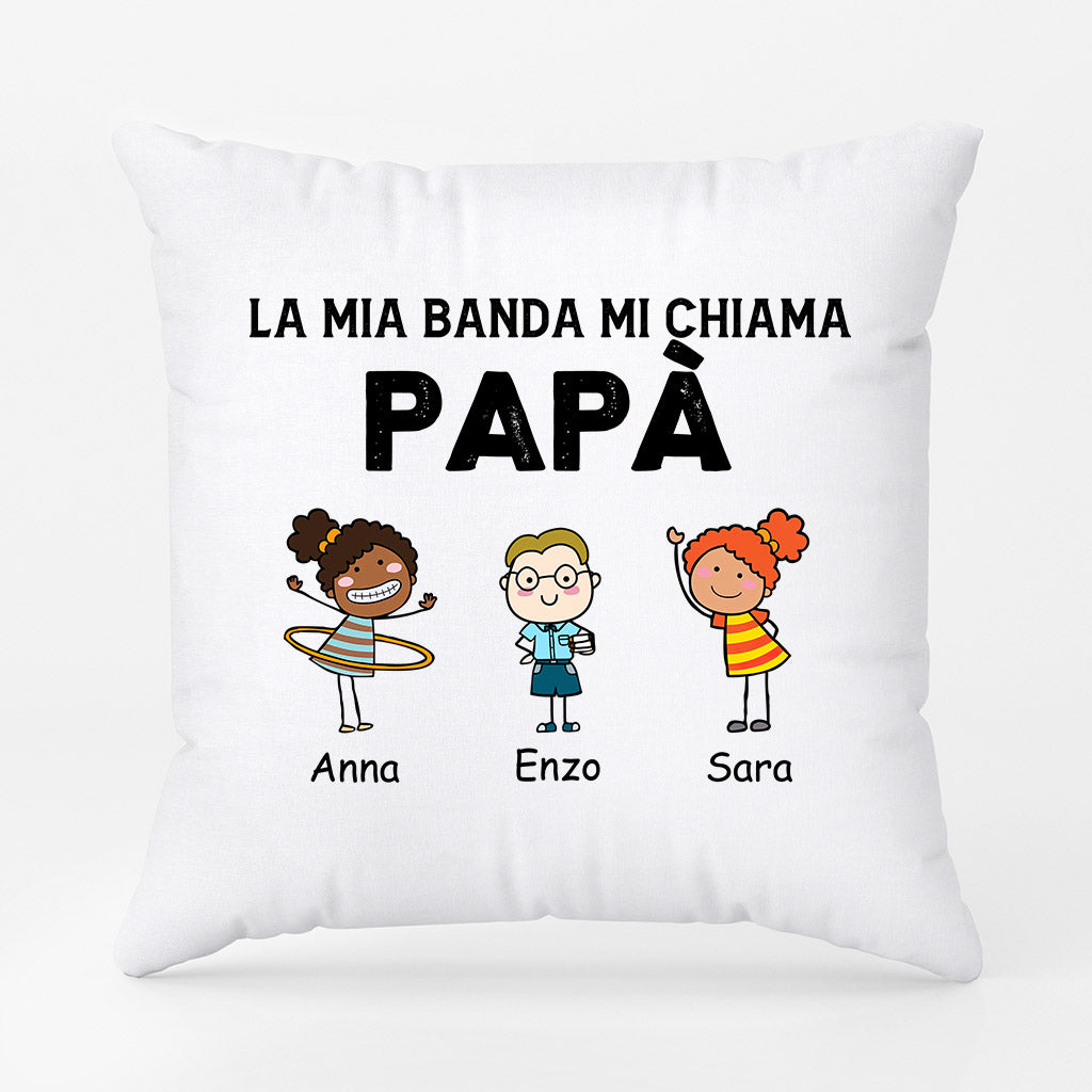 0906POT1 Regali personalizzati cuscino banda papa nonno