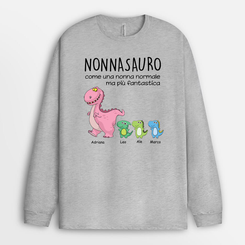 0009NOT2 Regali Caratteristici T shirtManicheLunghe Dinosauri Mamma Nonna