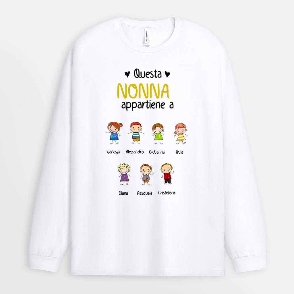 0027NOT1 Regali Personalizzati T shirtManicheLunghe Nipoti Mamma Nonna
