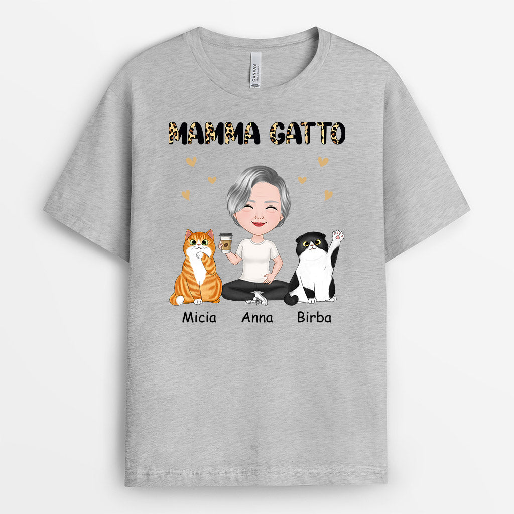 0915AOT1 Regali personalizzati maglietta gatto amanti dei gatti